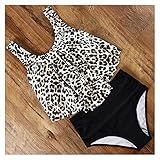 Bikini-Sets für Damen Leopard Bikini Hohe Taille Bikini Animal Print Floral Badeanzug Ruffle Badeanzug Plus Größe Swimwear Frauen Badeanzüge für Damen (Color : R, Size : S)