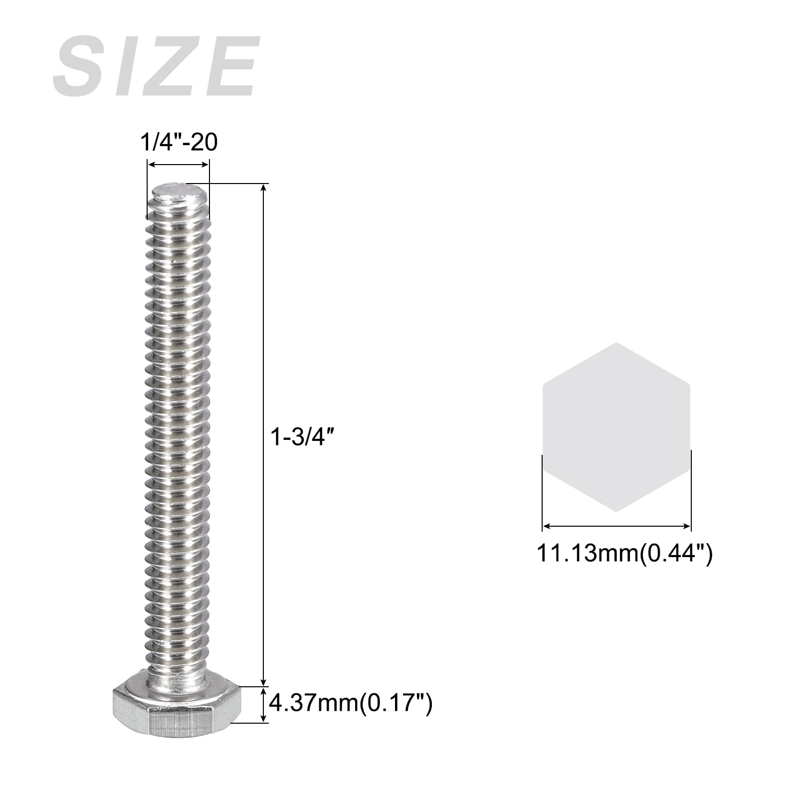 Aazon.co: ETALLIXITY Hex Head Screw Bolt (6-1x8) 10Pcs, Brass