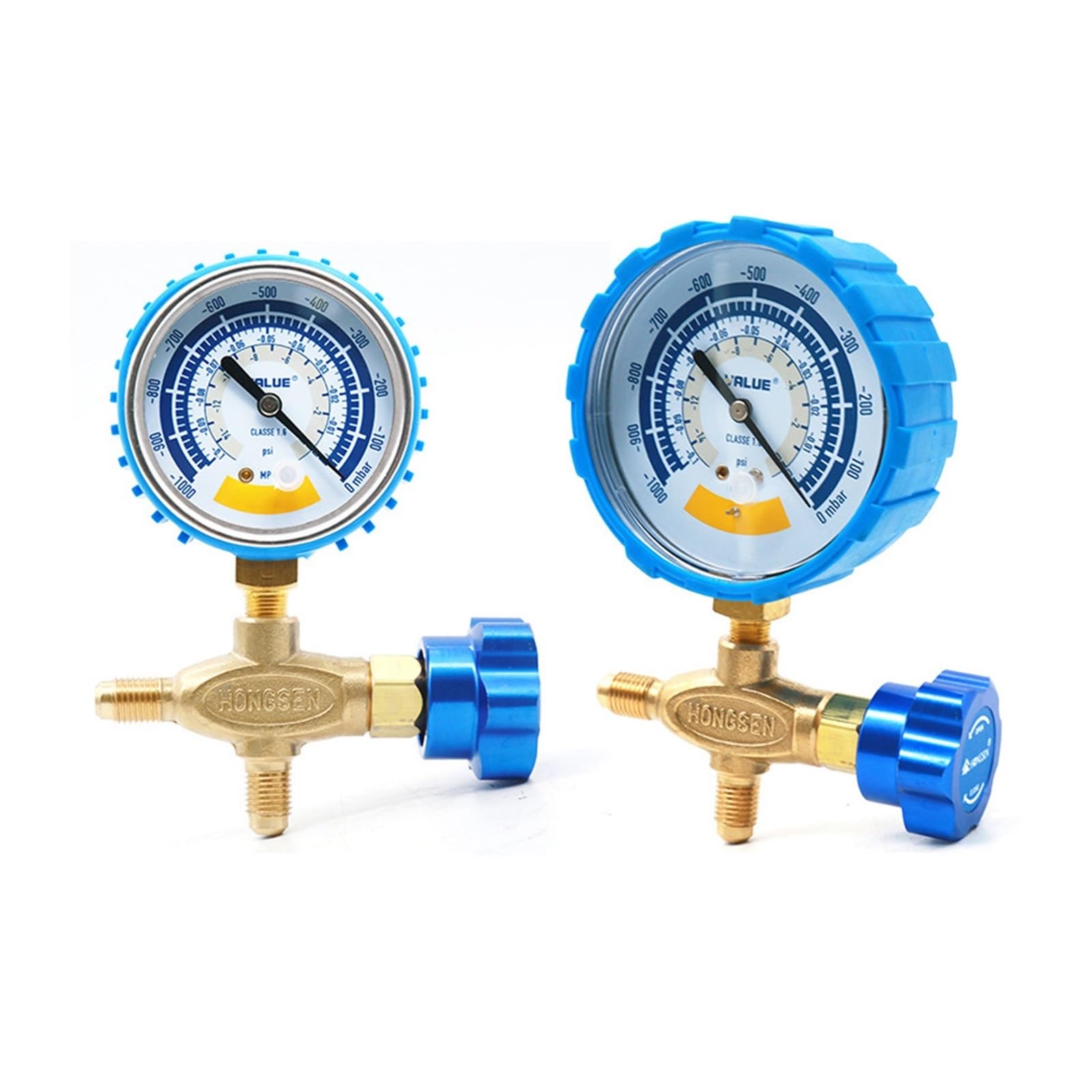 Manómetro digital, Medidor de presión vacío 63mm y 80mm, instrumento calibre aire preciso bomba, pantalla Dial 0-14psi, conector G1/8in(63mm set)