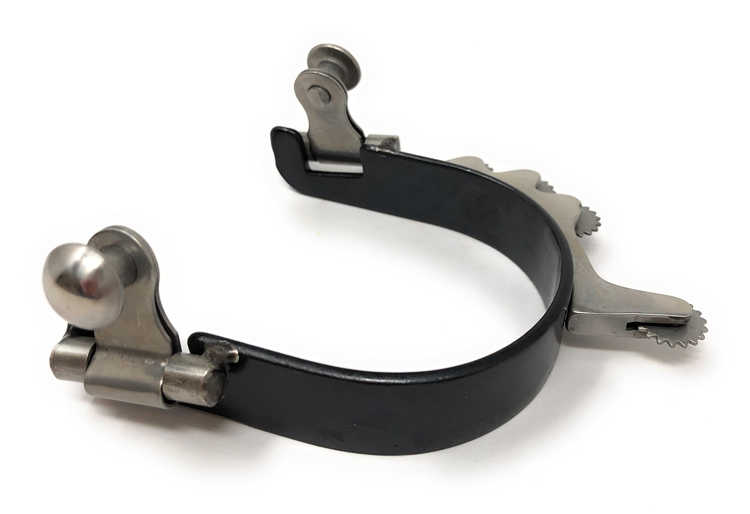 AJ Tack Wholesale Barrel Racing Bumper – Espuelas de hípica con Horizontal rowels Negro Acero