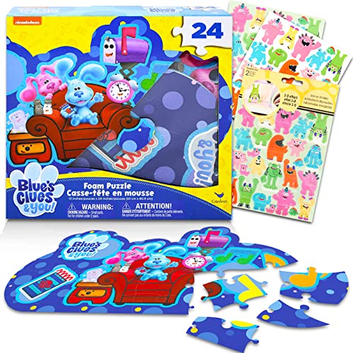 Blue's Clues Floor Puzzle for Toddlers - Blue's Clues 24 Piece Foam Puzzle Bundle with Monster Stickers for Boys and Girls (Blue's Clues Foam Puzzle Mat) Blue's Clues Floor Puzzle for Toddlers - Blue's Clues 24 Piece Foam Puzzle Bundle with Monster Stickers for Boys and Girls (Blue's Clues Foam Puzzle Mat)
