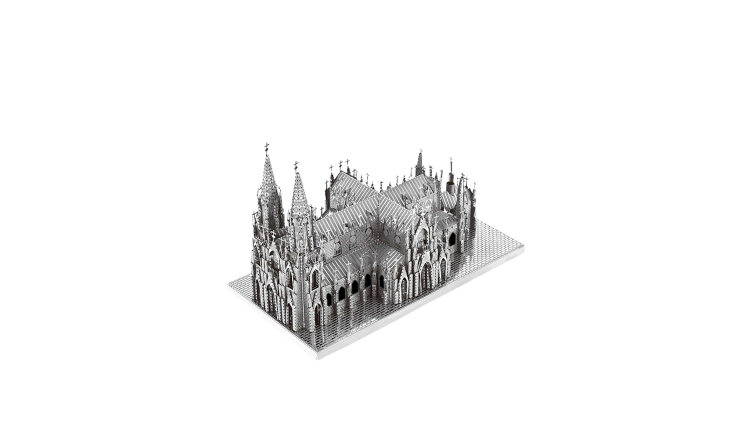 Metal Zone Catedral de San Patricio Puzzle 3D de Metal. Puzzle Metal 3D Adultos Catedral New York. Rompecabezas de Metal 3D de Arquitectura. Puzzle 3D de Metal para Adultos de 13,8 x 8,2 x 7,5cm