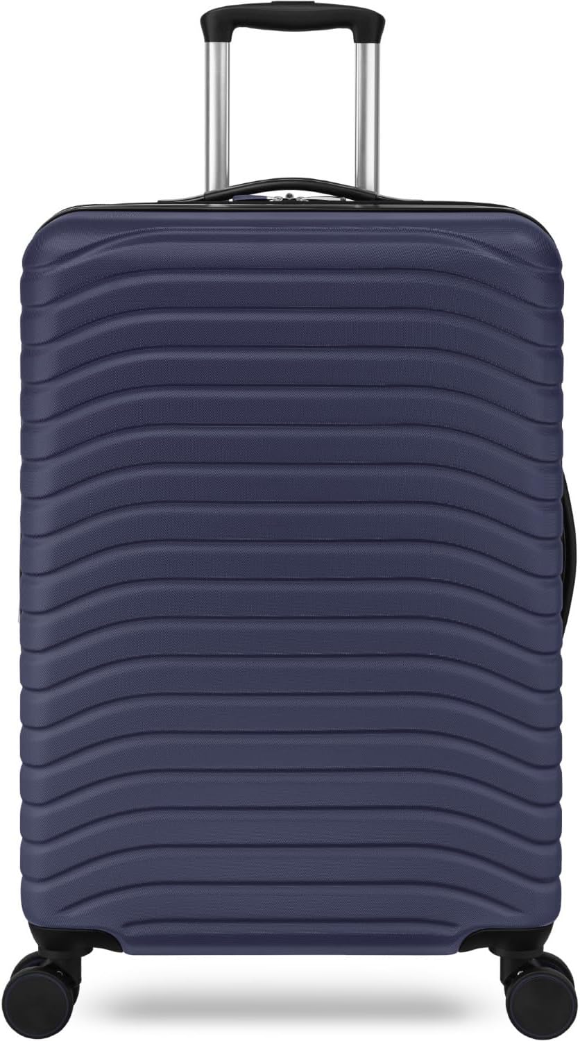 Everest Expandable Hardsided Spinner (Navy, 24-Inch Checked Medium)