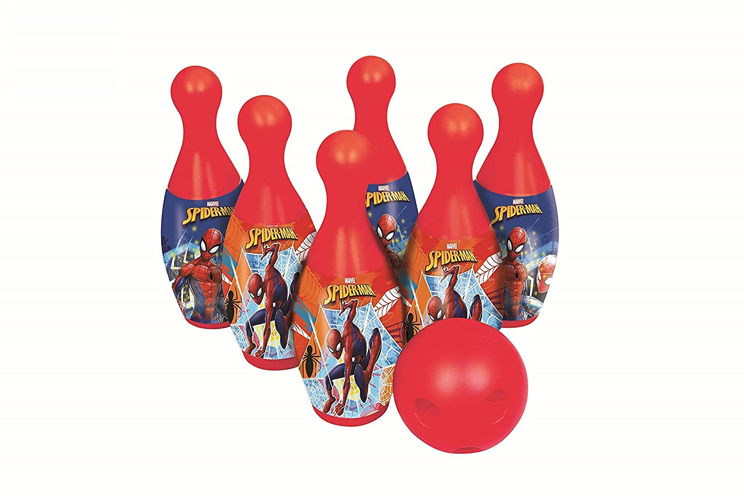 NIYANETAIL 6 Pin 1 Bowling Game Set for Kids with 6 Pin 1 Ball Sport Toys Gift for Baby Boys Girls Age 3 4 5 6 7 8.12 Years Old ABS Plastic (Spiderman Bowling Set) 4