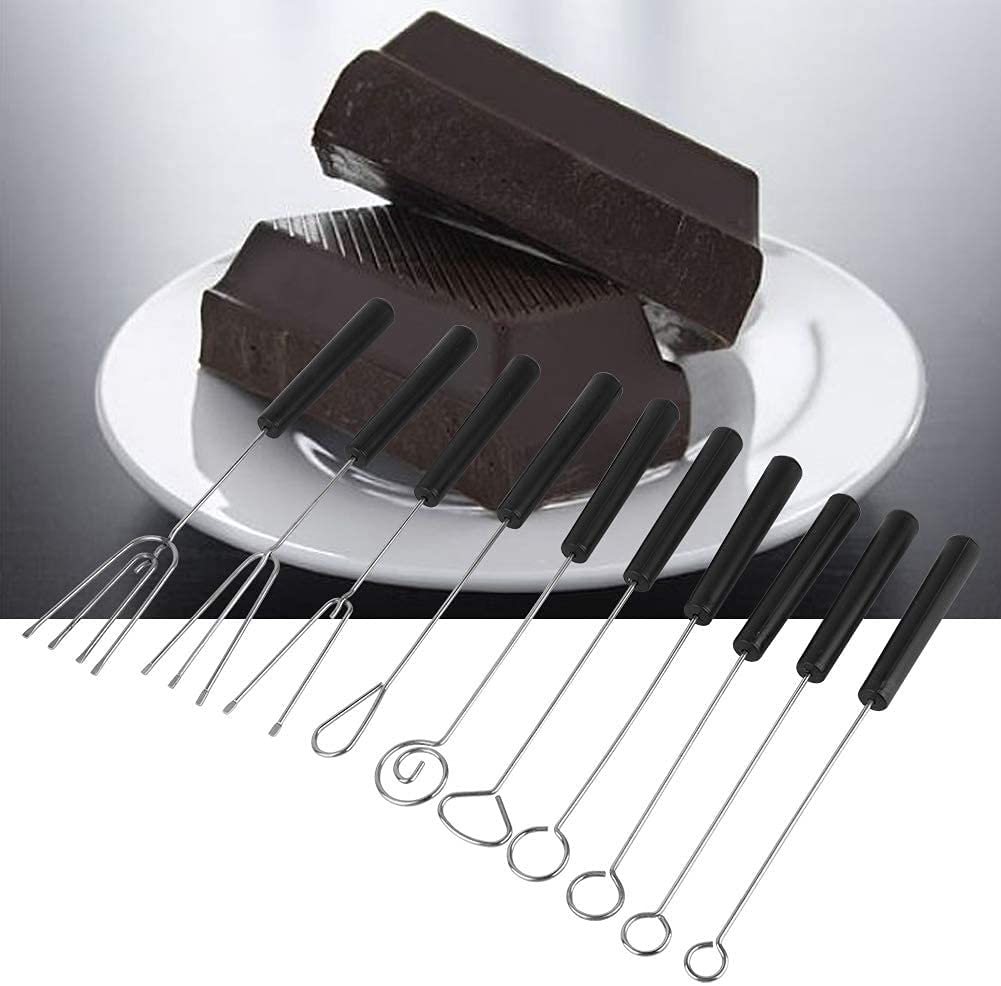 4 stuks spletenlepel, chocolade pralinevork, roestvrij staal fonduevork, bestek voor handgemaakte pralines, snoep en truffels