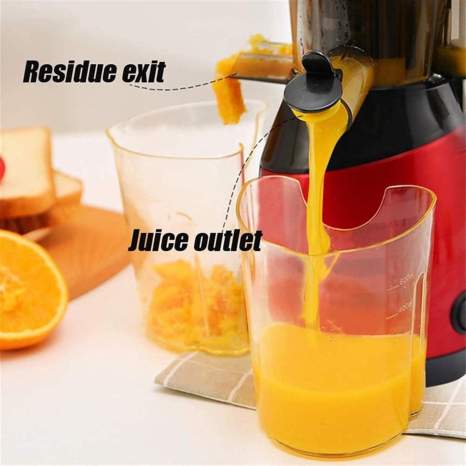Exprimidor Lento Compacto, Extractor de masticación, exprimidor de Prensa en frío para Frutas de nutrientes y Verduras, pequeño exprimidor BPA- Motor Gratuito, fácil de Limpiar, Tranquilo.
