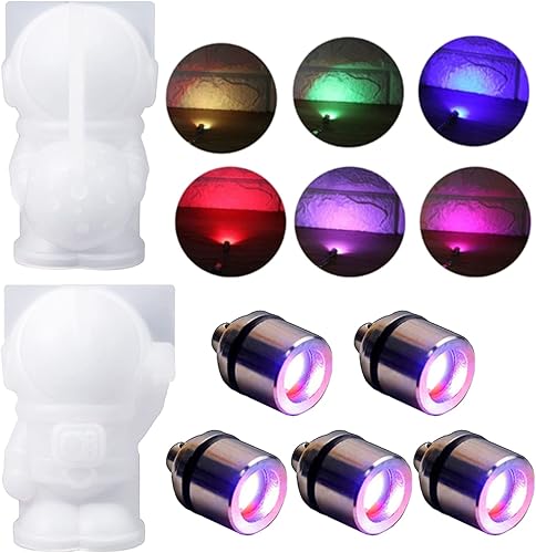 Miniatura 1 de Molde de silicona para llavero con forma de astronauta, moldes para llavero de resina epoxi con agujero