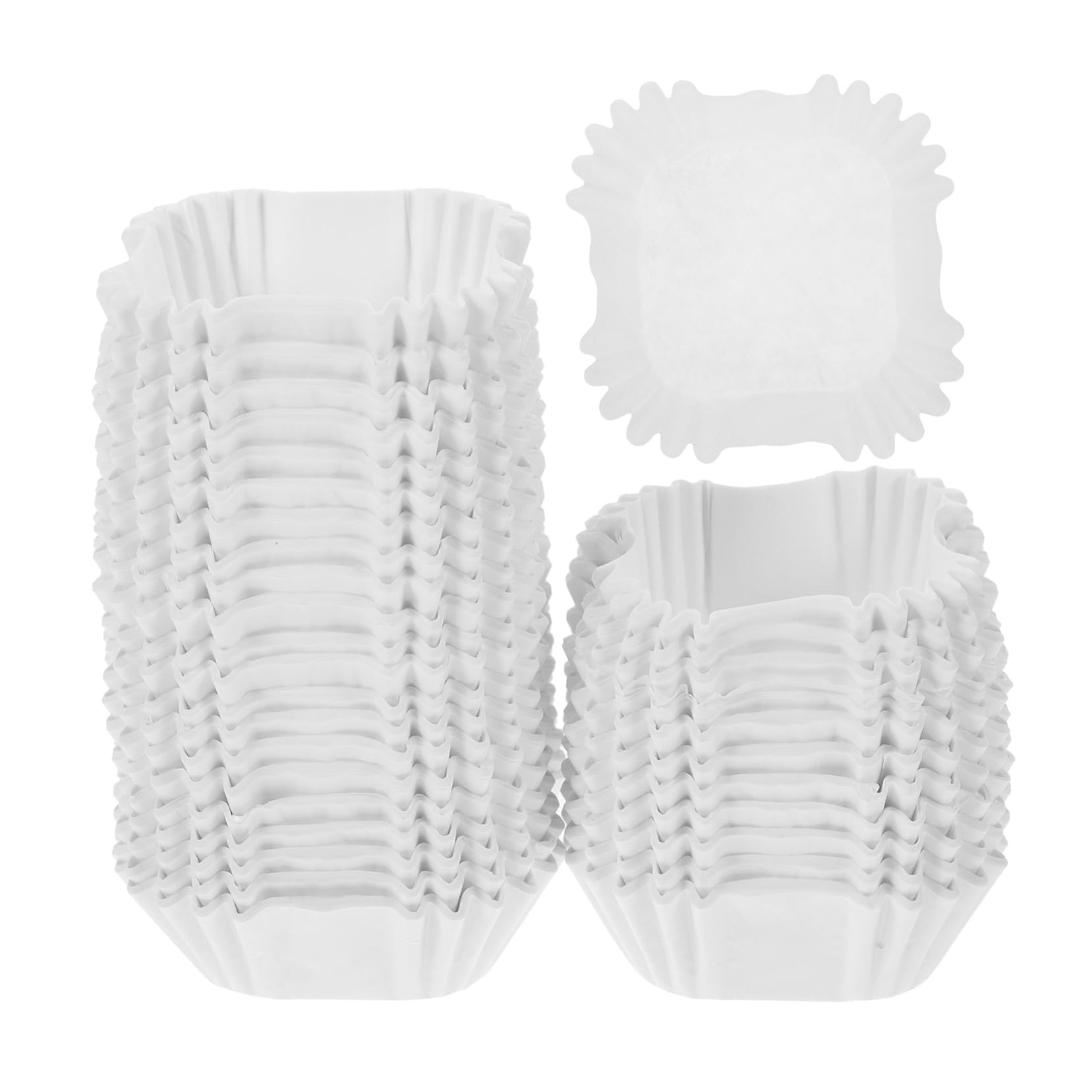 Capacillos Cuadrados para Hornear 3000 Piezas de Papel | Blanco, Uso Diario y Boda, para Pudín y Mini Pastel, Antiadherente, Resistente a Grasa