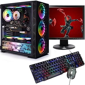 Veno Scorp Budget Gaming PC 19” Bundle Intel Core i5-8GB RAM – 500GB HDD – GT 710 2GB NeonZilla 8 ARGB Gaming Case…