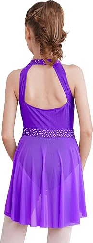 Miniatura 2 de CHICTRY Leotardos de gimnasia de ballet con diamantes de imitación brillantes para niños y niñas