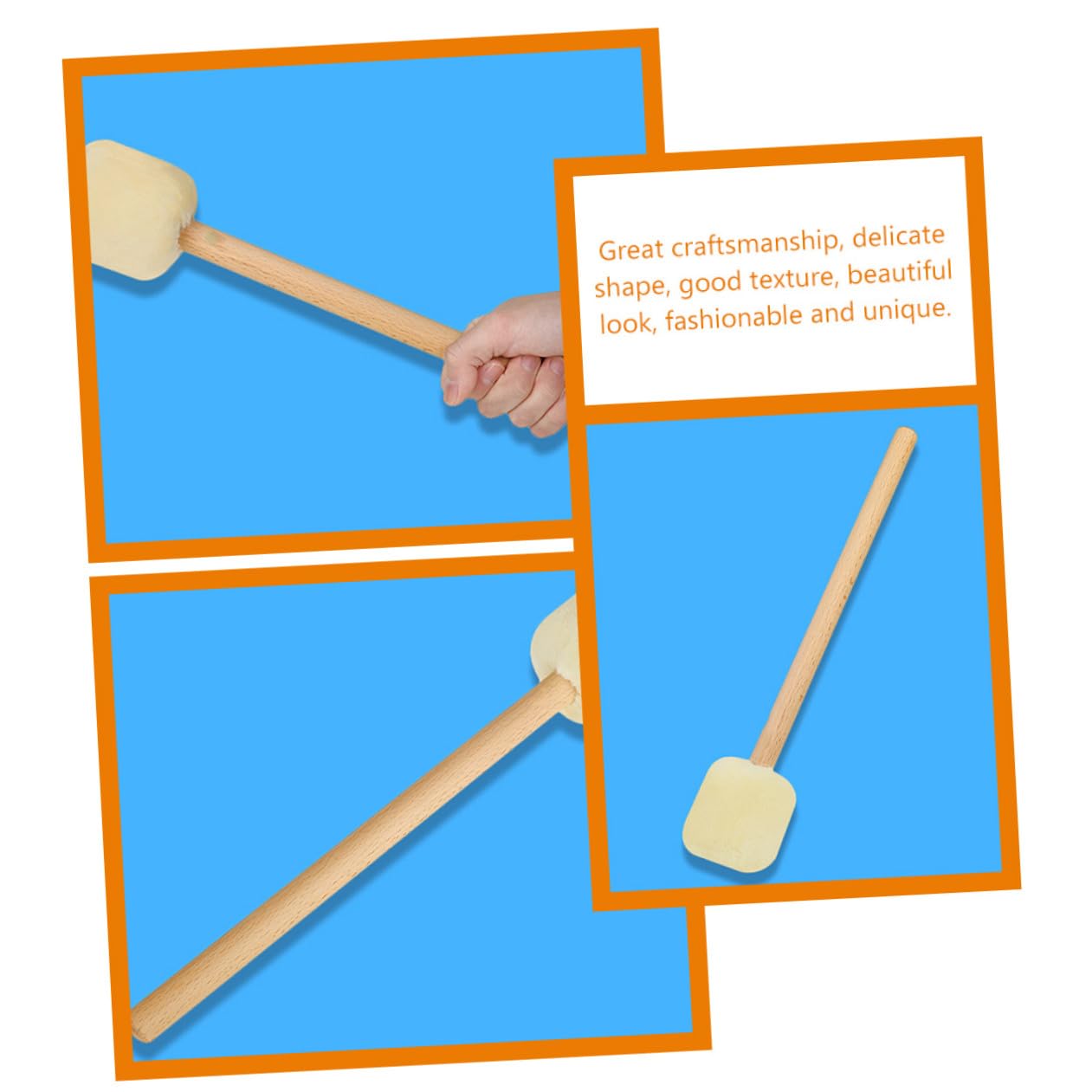Baluue 2 pezzi Bacchette per Batteria Mallets in Lana per Grancassa Manico in Faggio Resistenti e Facili da Impugnare per Musicisti Professionisti e Principianti