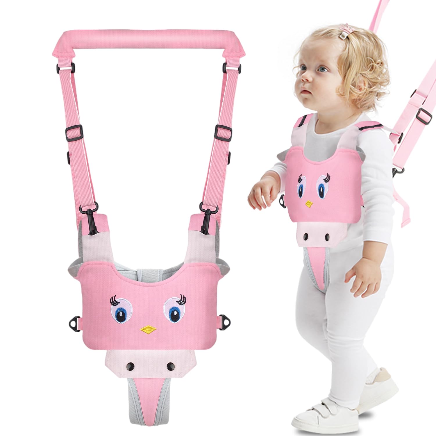 MasrooBaby Walker, Handheld Kids Toddler Walking Harness Helper Assistant Protective Belt Child Activity Walker Adjustable Standing Up Walking Learning Helper for Toddler 7-24 Month