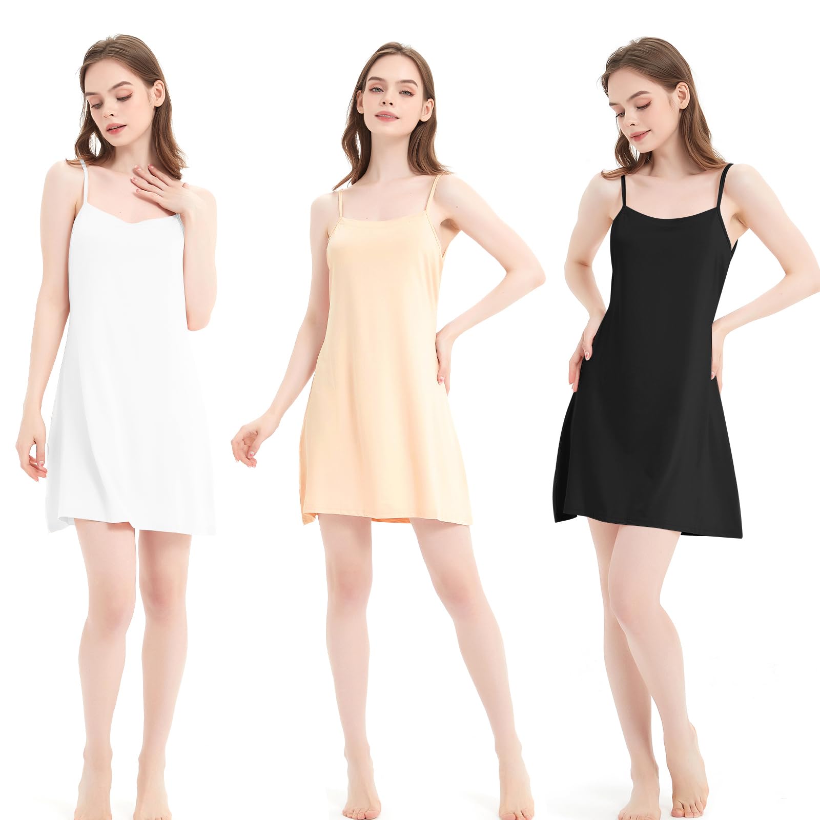Micoden sous-vêtement pour Femme en Polyster pour Femme - Slinky Strappy - Robe de Nuit Sexy - Respirant - Doux - Long Pyjama - Robe de Nuit