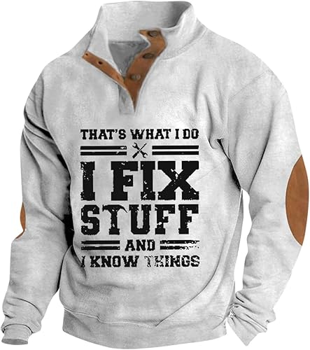 WENKOMG1 Sudadera de estilo retro para hombre, manga larga, primavera, otoño, gráfico, sin botones, casual, de pana