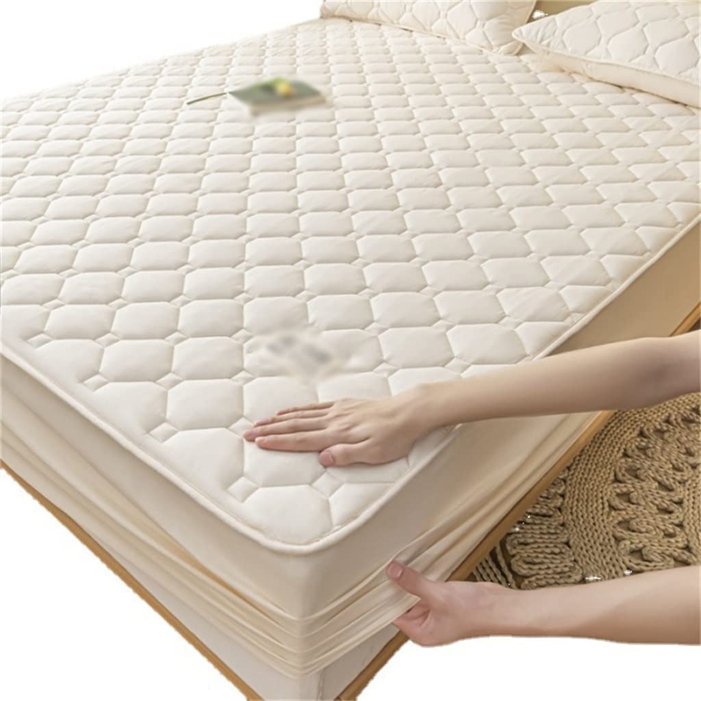 Sábana de algodón D 200*220CM: funda de colchón individual gruesa para cama