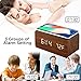 OCT17 Alarm Clock with Qi Wireless Charging Pad Compatible with iPhone Samsung Wood LED Digital Clock Sound Control Function, Time Date, Temperature Display for Bedroom Office Home- Brown