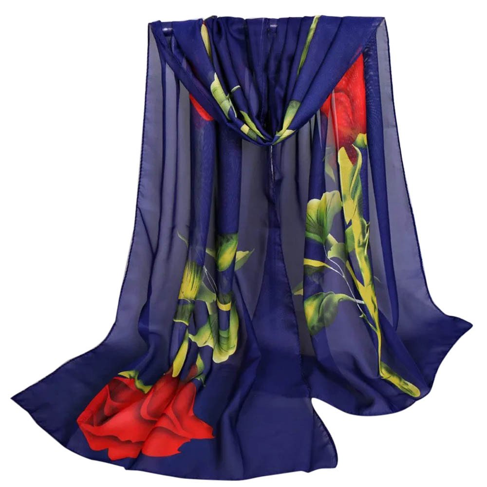 Datework 160x50cm Women Rose Scarves, Christmas Gift Clearance Items under 5 Dollars Lace Silk Wraps