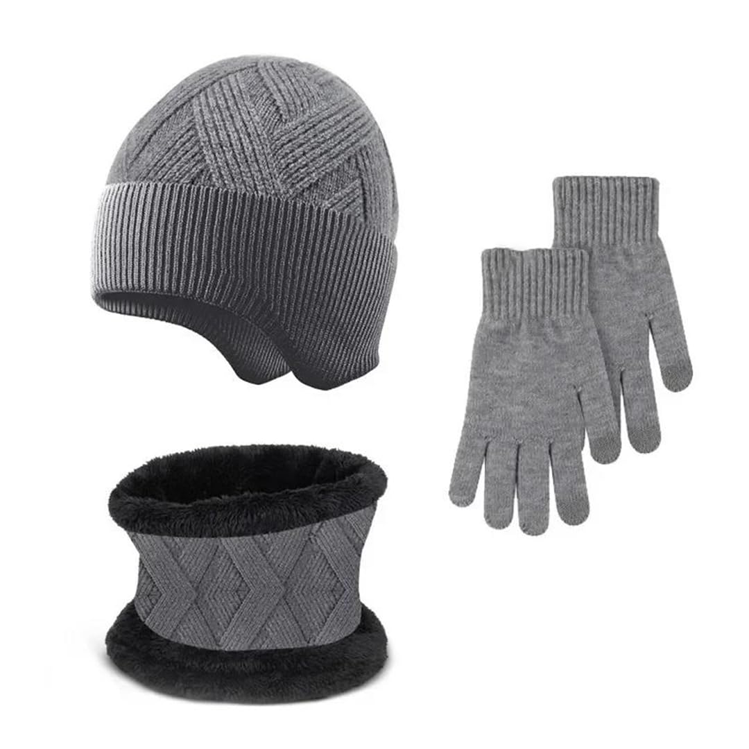 Damski komplet czapek z polaru, rękawiczki, gruby szalik, dzianinowa czapka, jednolity, unisex, ciepła, zimowa (5 sztuk w jednym rozmiarze)