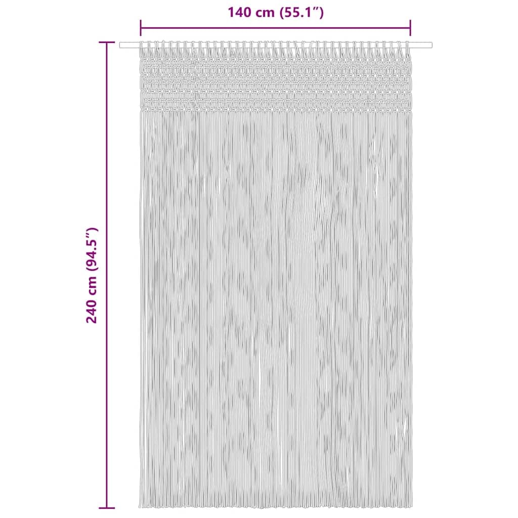 Rideau en macramé 140x240 cm Coton Salon A | Thermique Isolant Lumiere et Anti Chaleur Rideau Fenêtre pour Chambre et Intérieur