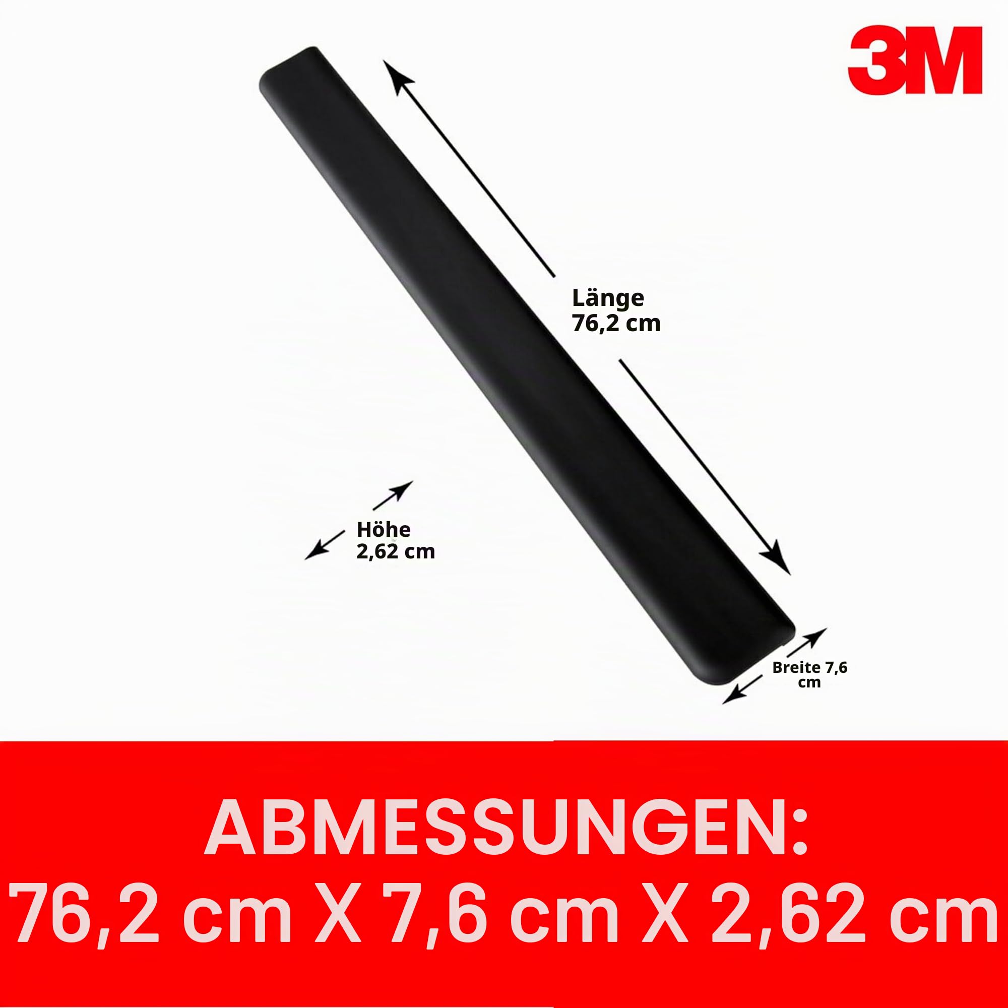 3M Gel-Handballenauflage für Stehpulte, verschiedene Arbeitspositionen, Schwarz (WR200B)
