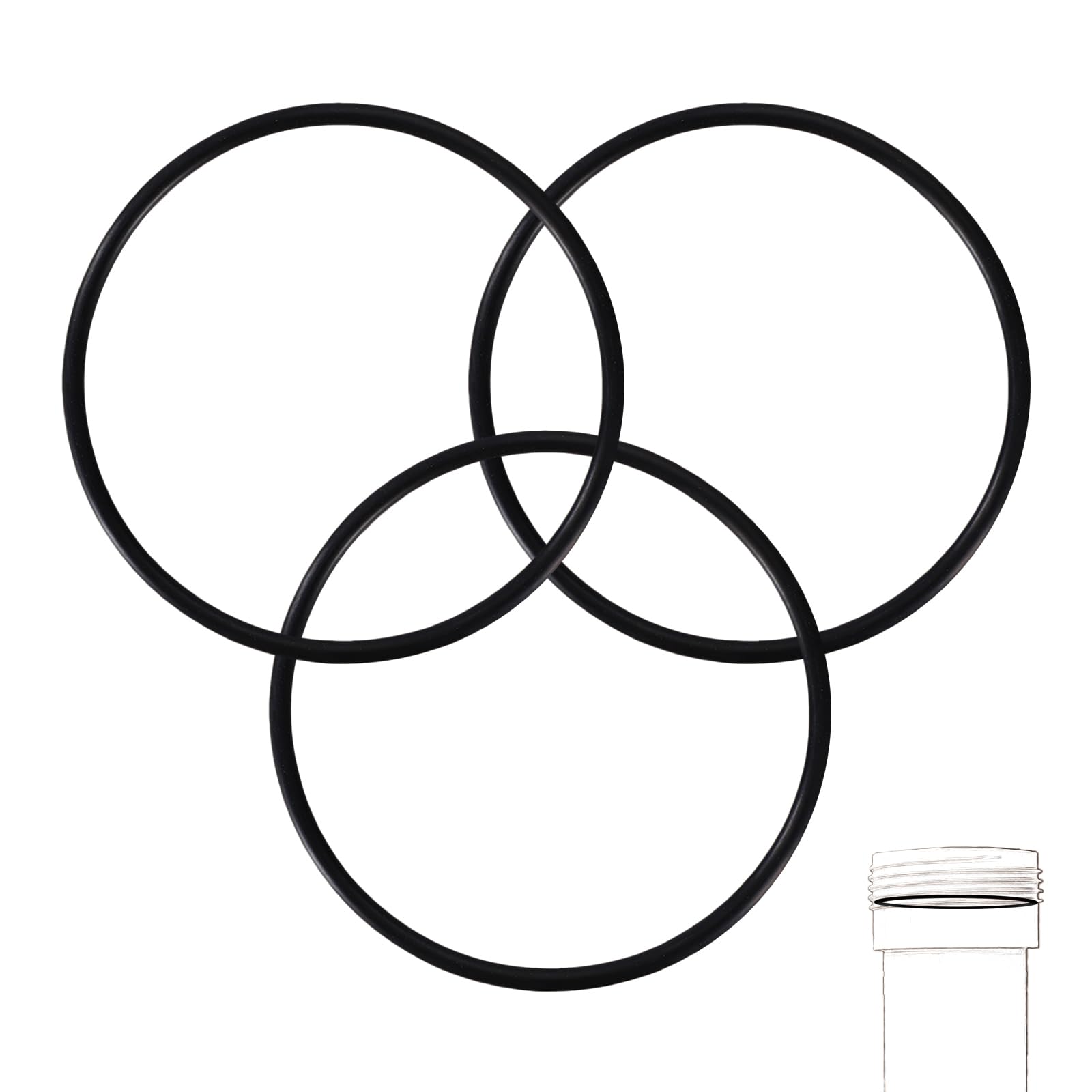 Juego de 3 Juntas Tóricas Repuesto para Filtro Ósmosis Inversa APEC ROES-50 8,9 cm
