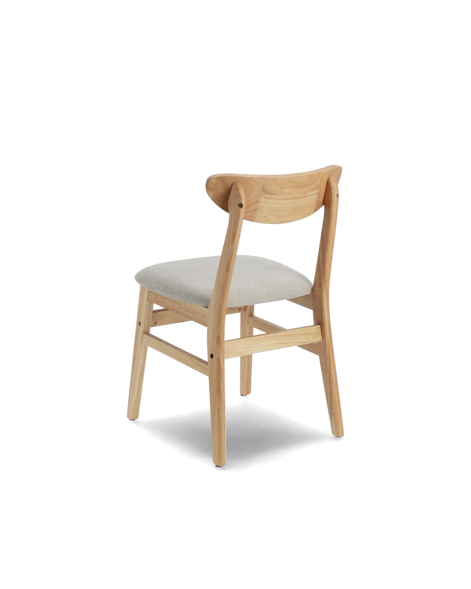 Home Heavenly®Pack de 2 sillas de Comedor Dover Estilo nórdico, Silla de Madera para Comedor Cocina Restaurante o Bar con Asiento tapizado en Color Beige