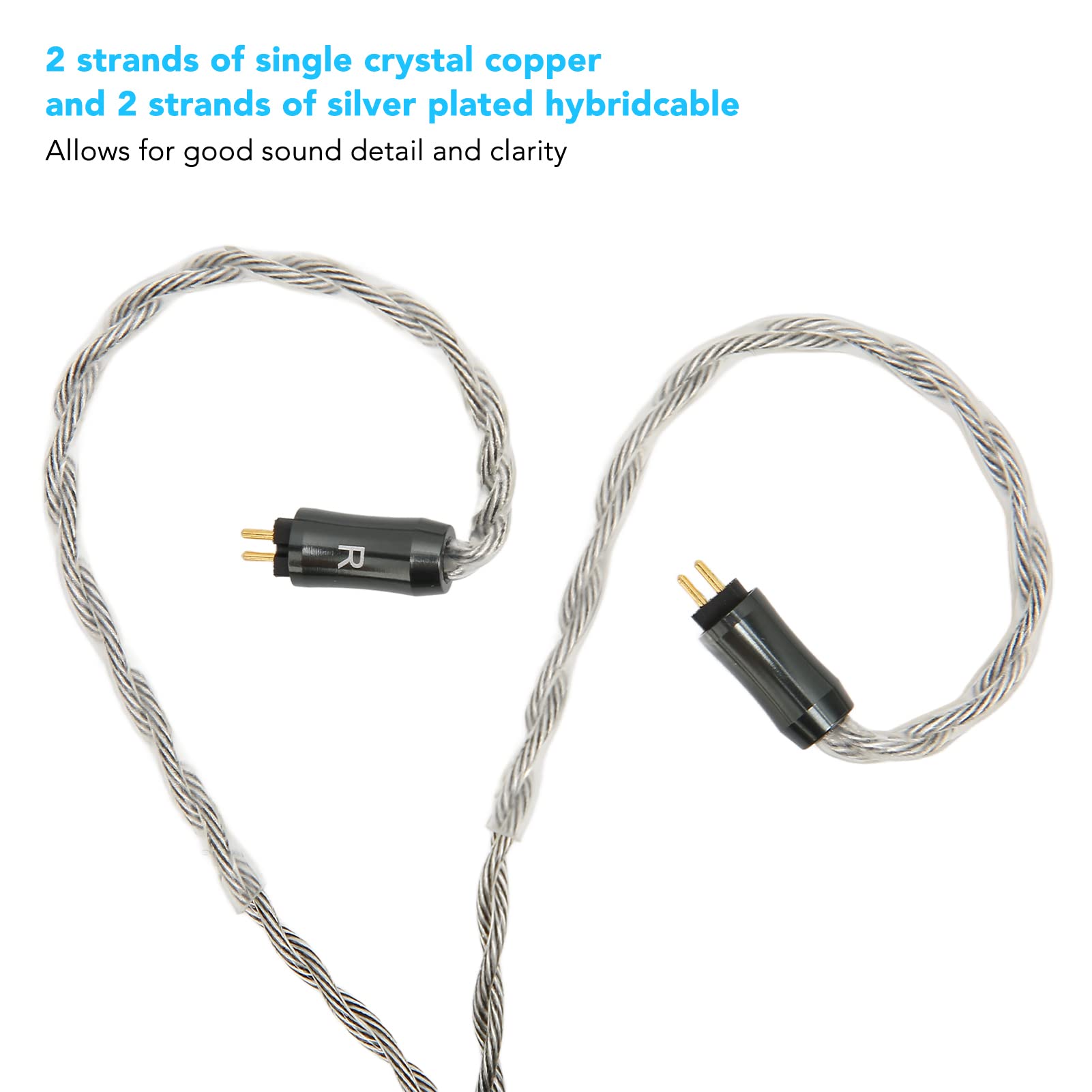 Cable de Repuesto para Auriculares, Trenzado Híbrido Detalle de Sonido Superior, Trenzado Planetario Escuche Más Detalles, Desorden de Balance Adecuado para Todos Los Reproductores de Música con Conec