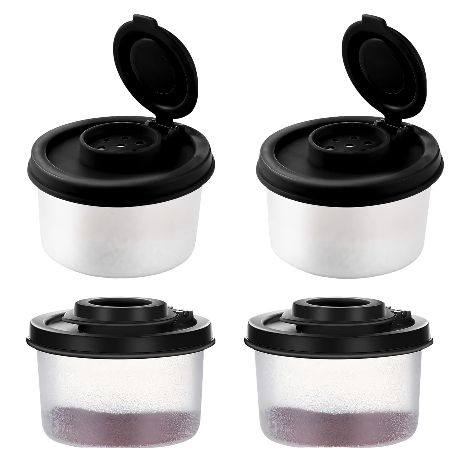 Limtula Of 4 Miniature Seasoning Shaker Sturdy PP Materials for Cooking and Picnics Presentation Kitchen Storage