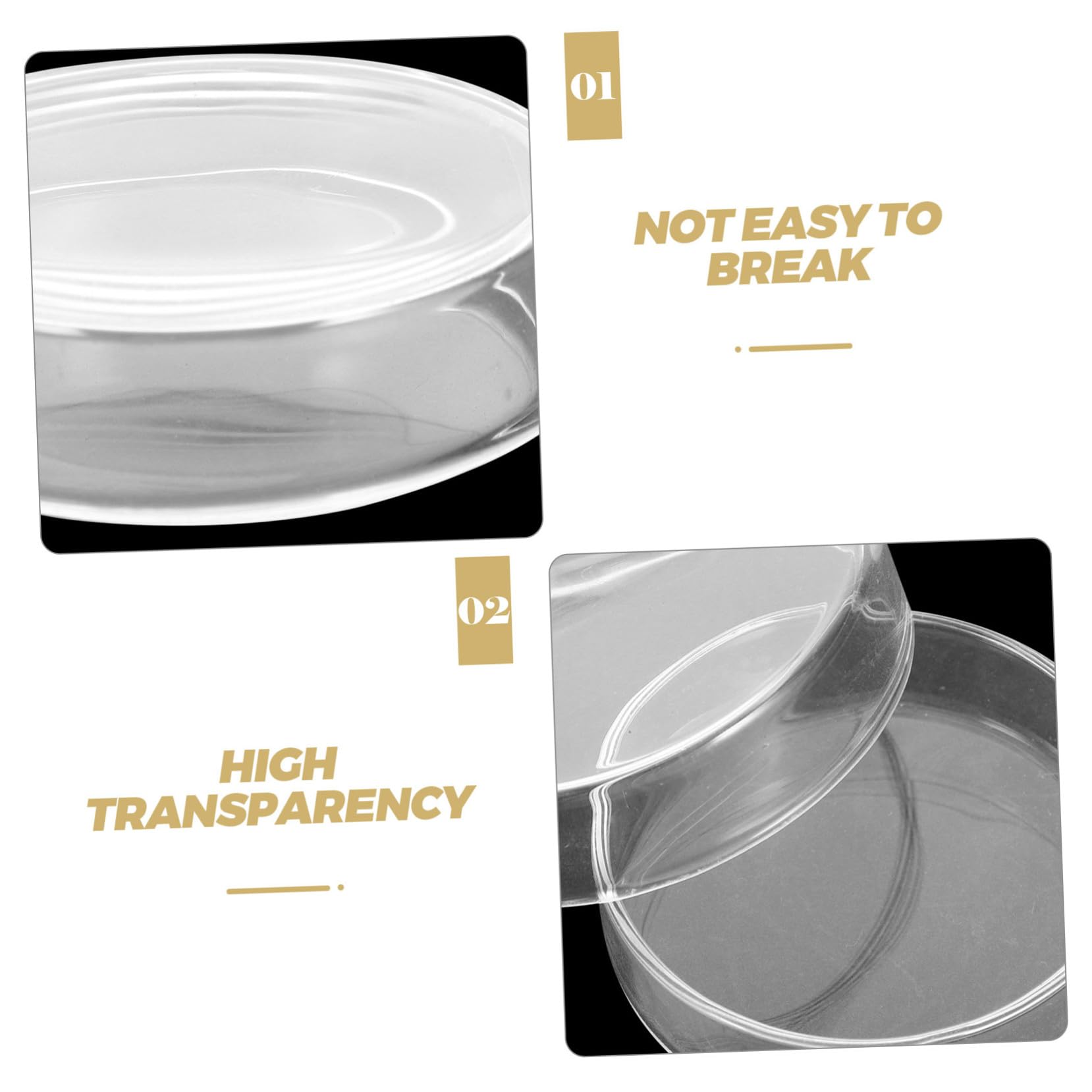 NOLITOY 10stücke Labor Petrischalen aus Glas Sterile Kulturschalen mit Deckel für Mikrobiologische Experimente Wachstum von Zellen und Verwendung als Werkzeug und Zubehör für Laborausrüstu