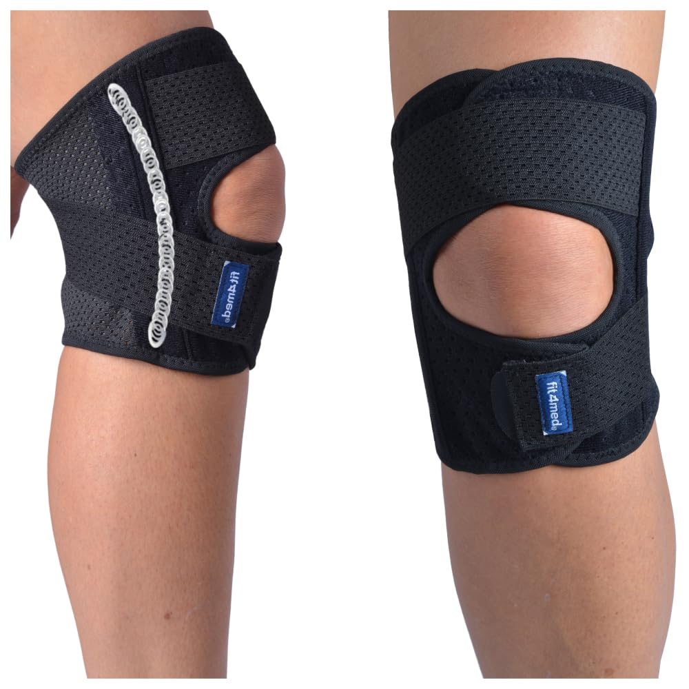 Stabilizator Kompresyjny Kolana z Bocznymi Fiszbinami, Prawy, Rozmiar L, Neopren, do Sportu i Rehabilitacji, Czarny