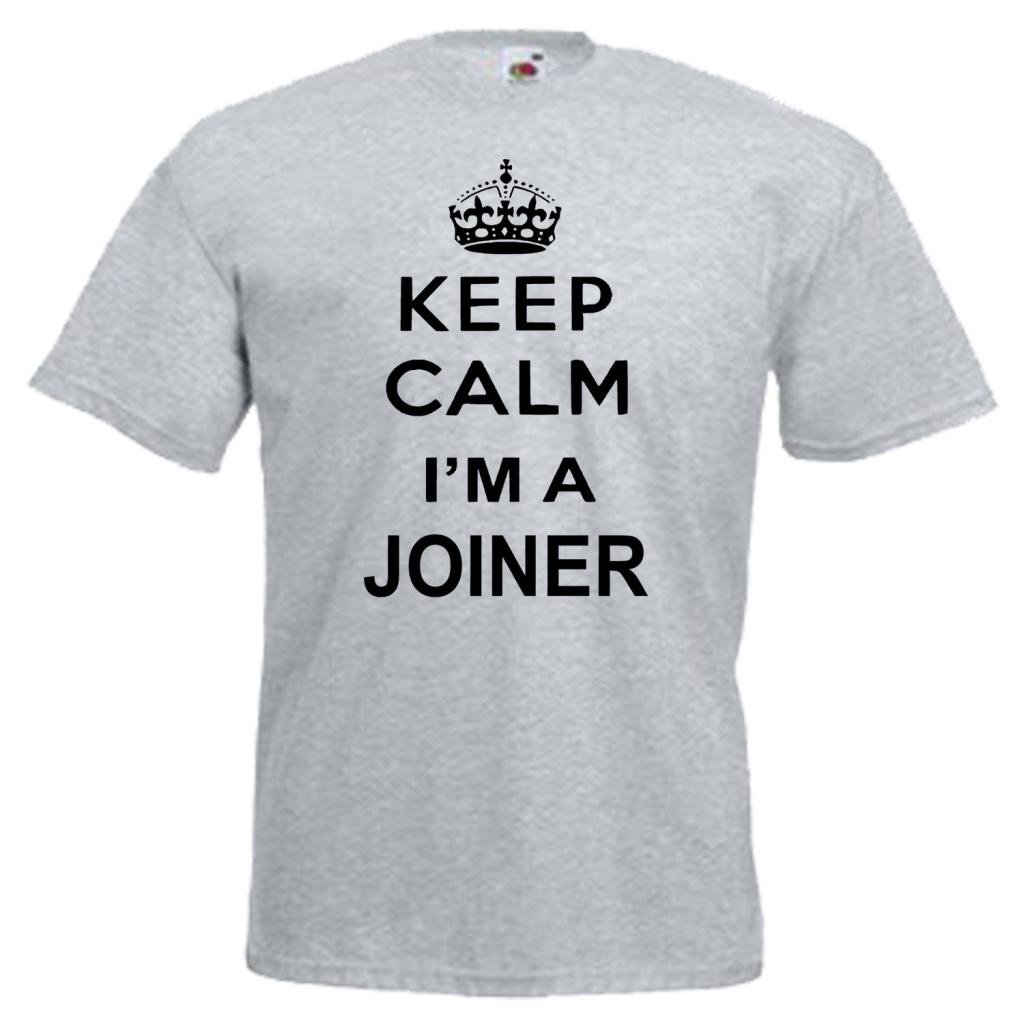 Keep Calm Joiner Mens T Shirt Medium Heather Grey
