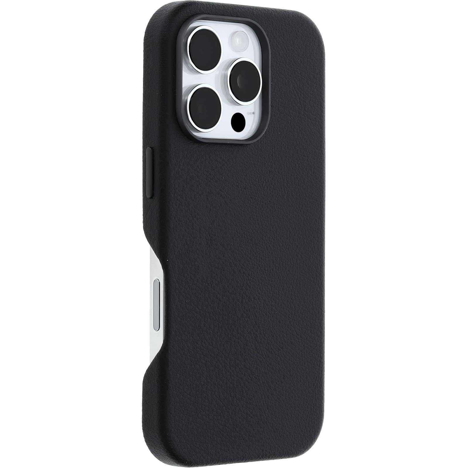 OtterBox Symmetry Series Cactus Leather MagSafe Custodia per iPhone 16 Pro, custodia protettiva sottile antiurto, a prova di caduta, testata 3x vs norme MIL-STD 810G, Nero