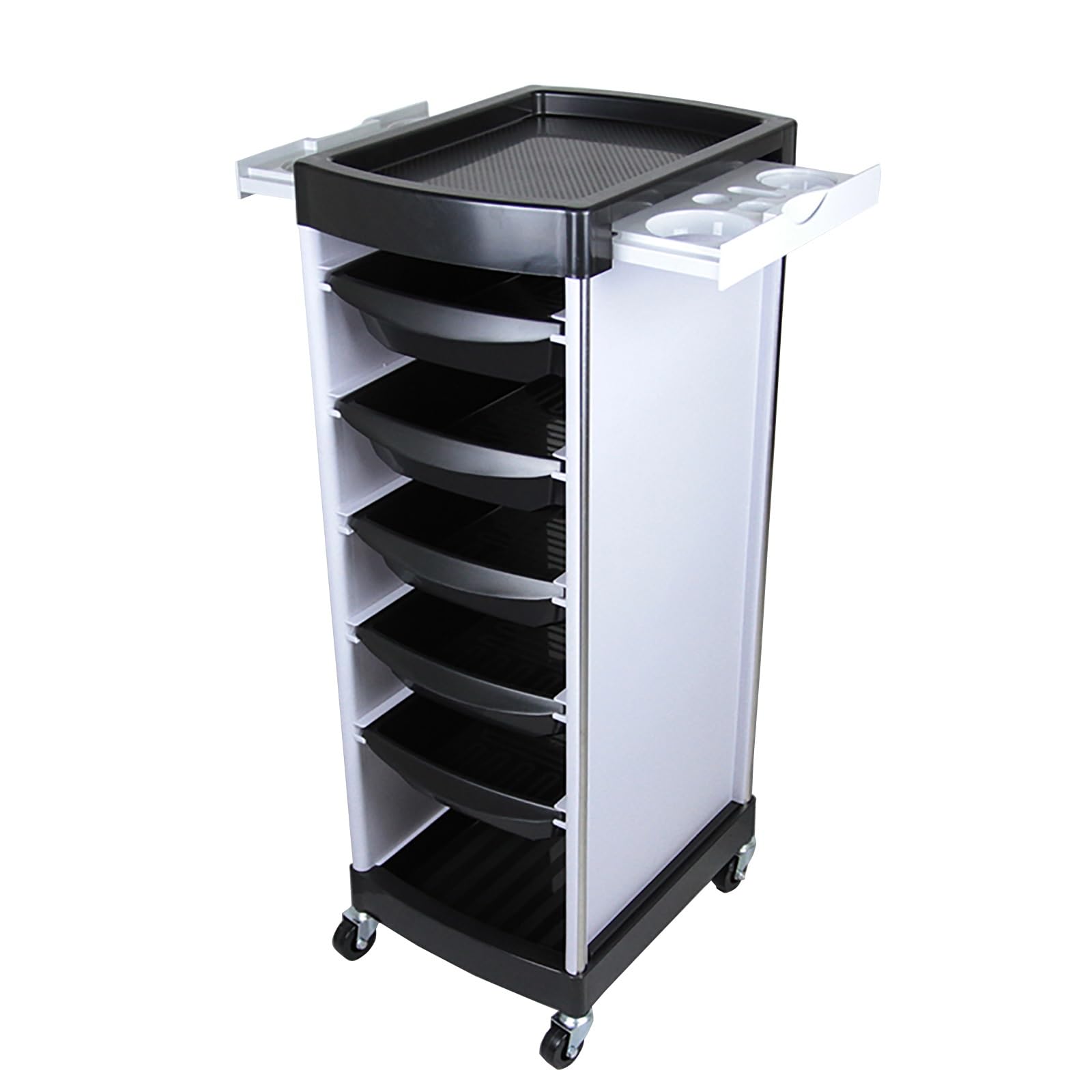Carrello Parrucchiere Carrello Estetista con Ruote Carrellino Salvaspazio 6 Livelli Carrello Portaoggetti(White)