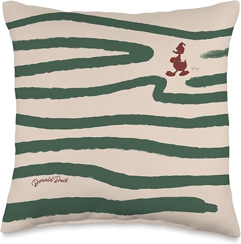 Disney Donald Duck Retro Vintage Silhouette & Waves Pattern Throw Pillow, 16 x 16, multicolor