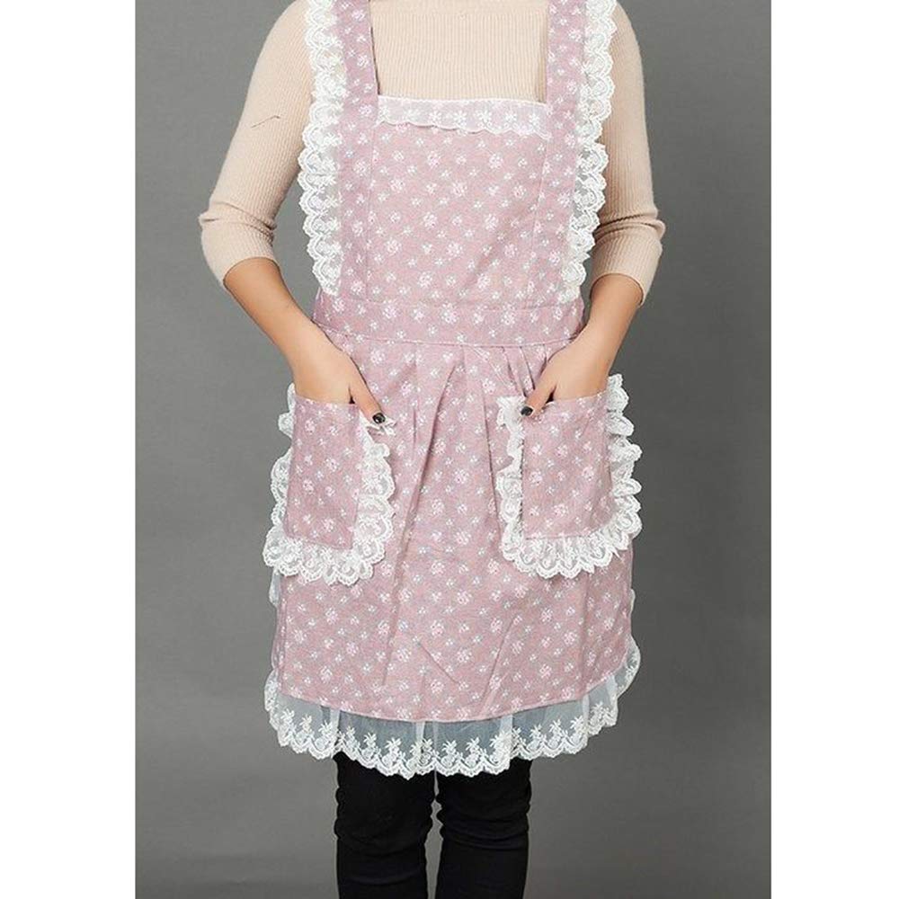Amazon｜花 レース エプロン 女性用,コットンリネン 洗える ビブ