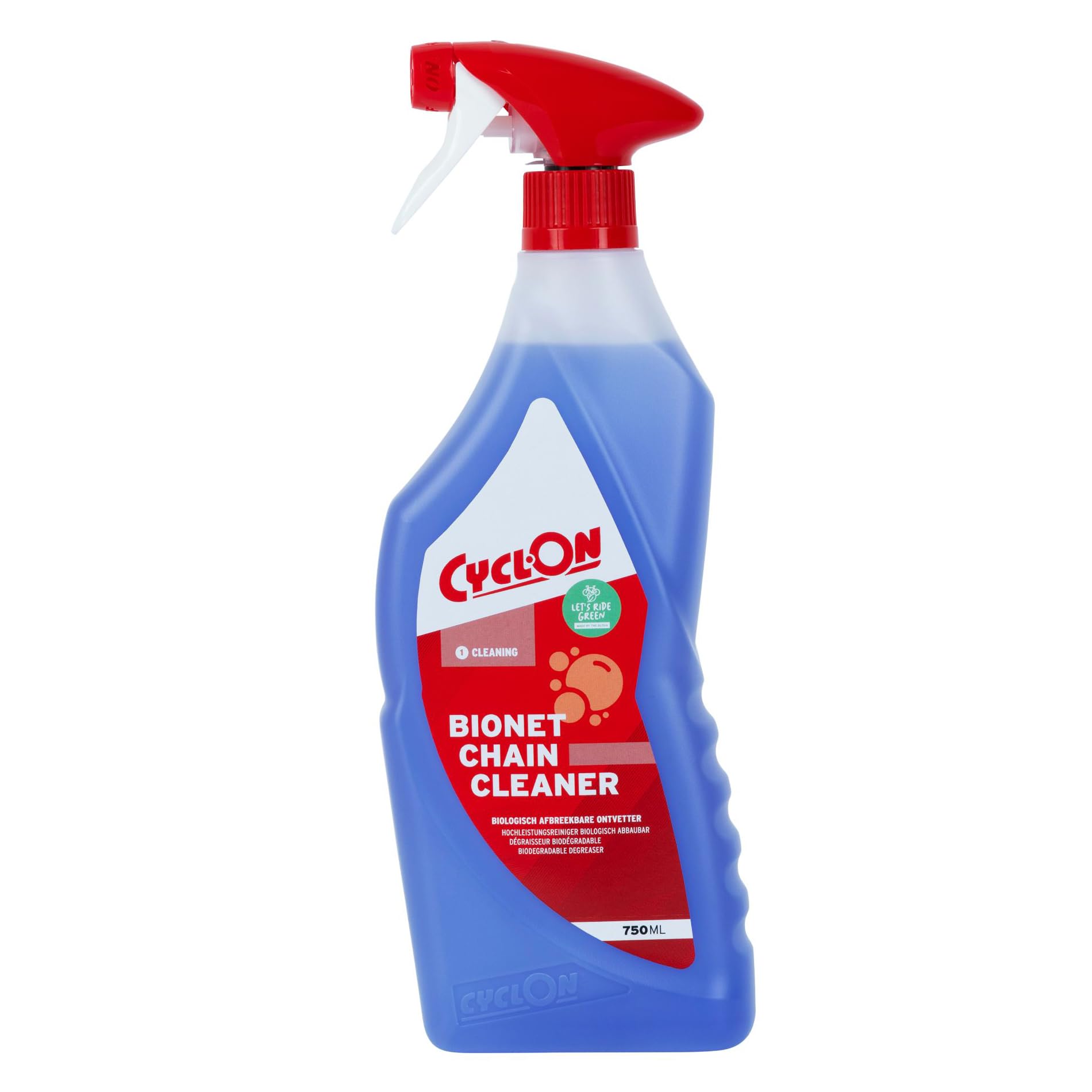 Cyclon Bionet Chain Cleaner | Powerful Biodegradable Drivetrain Degreaser, Removes Oil, Grease & Dirt | Safe for All Bike Components | 750ml Trigger Spray Bottle
