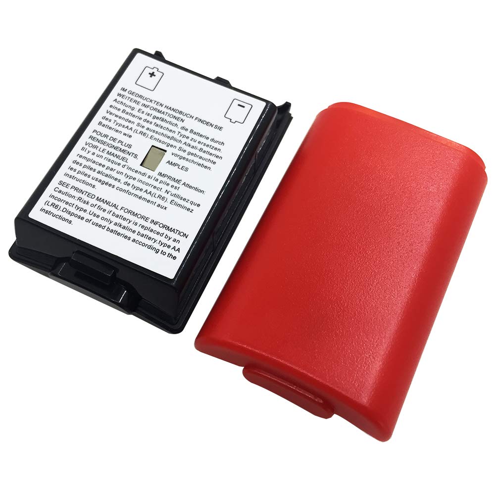 Funda Shell de 4 Piezas para batería AFUNTA para el Controlador inalámbrico Xbox 360-4 Colores (Negro, Blanco, Rojo, Rosa)