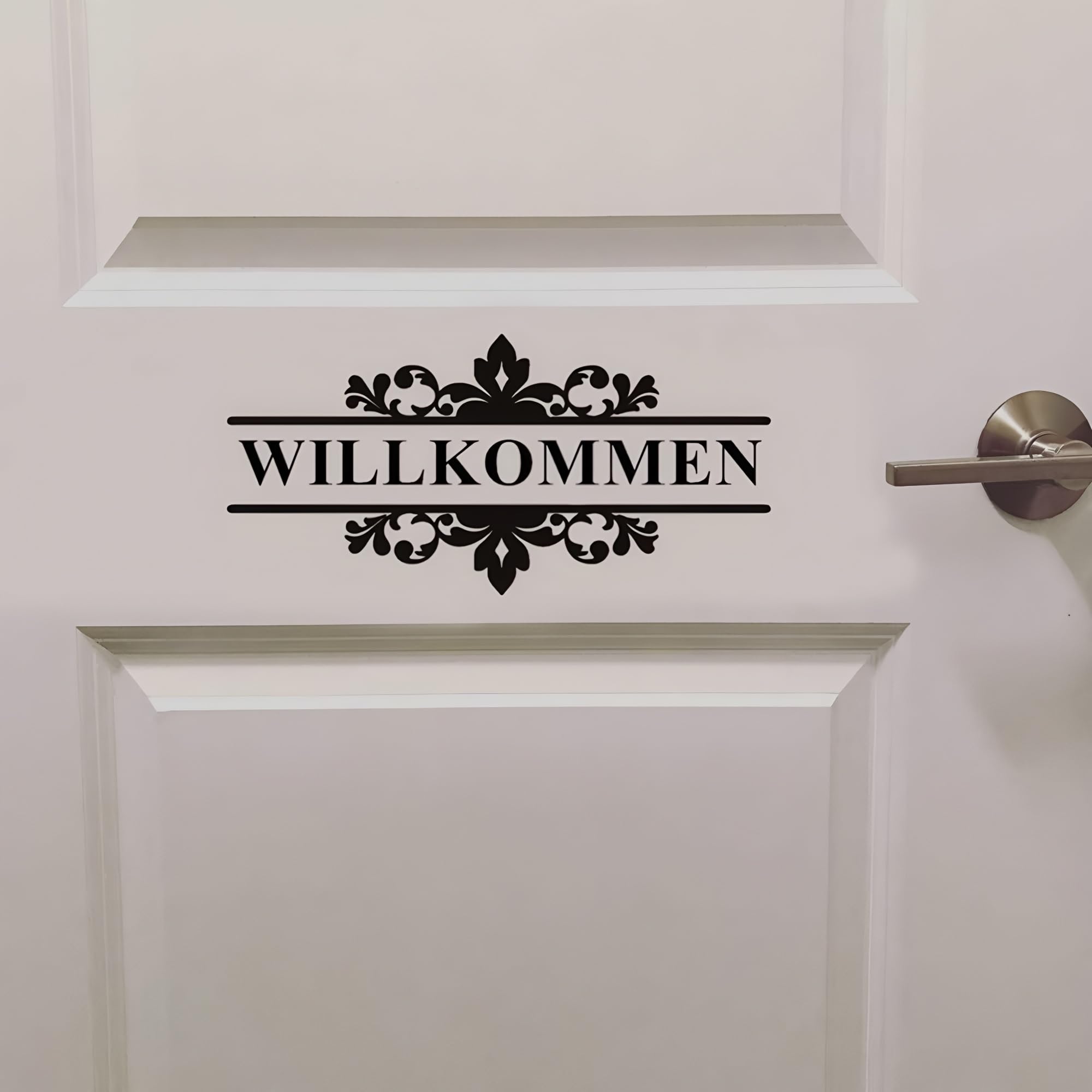 Willkommen Schild Türaufkleber - 30x12.8cm Für Haustür Deko