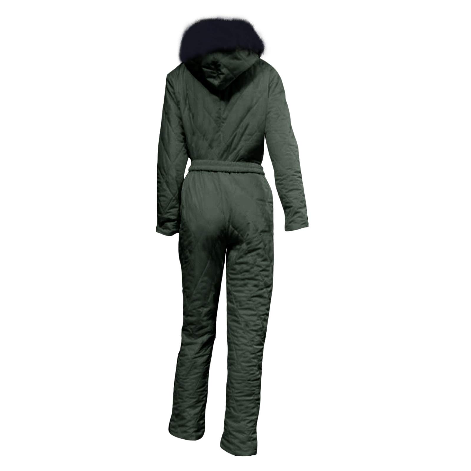 Tuta da Neve Monopezzo da Donna - Sci Invernale, Nera, Calda, Antivento, Impermeabile, Con Cappuccio, Ispessita, Traspirante