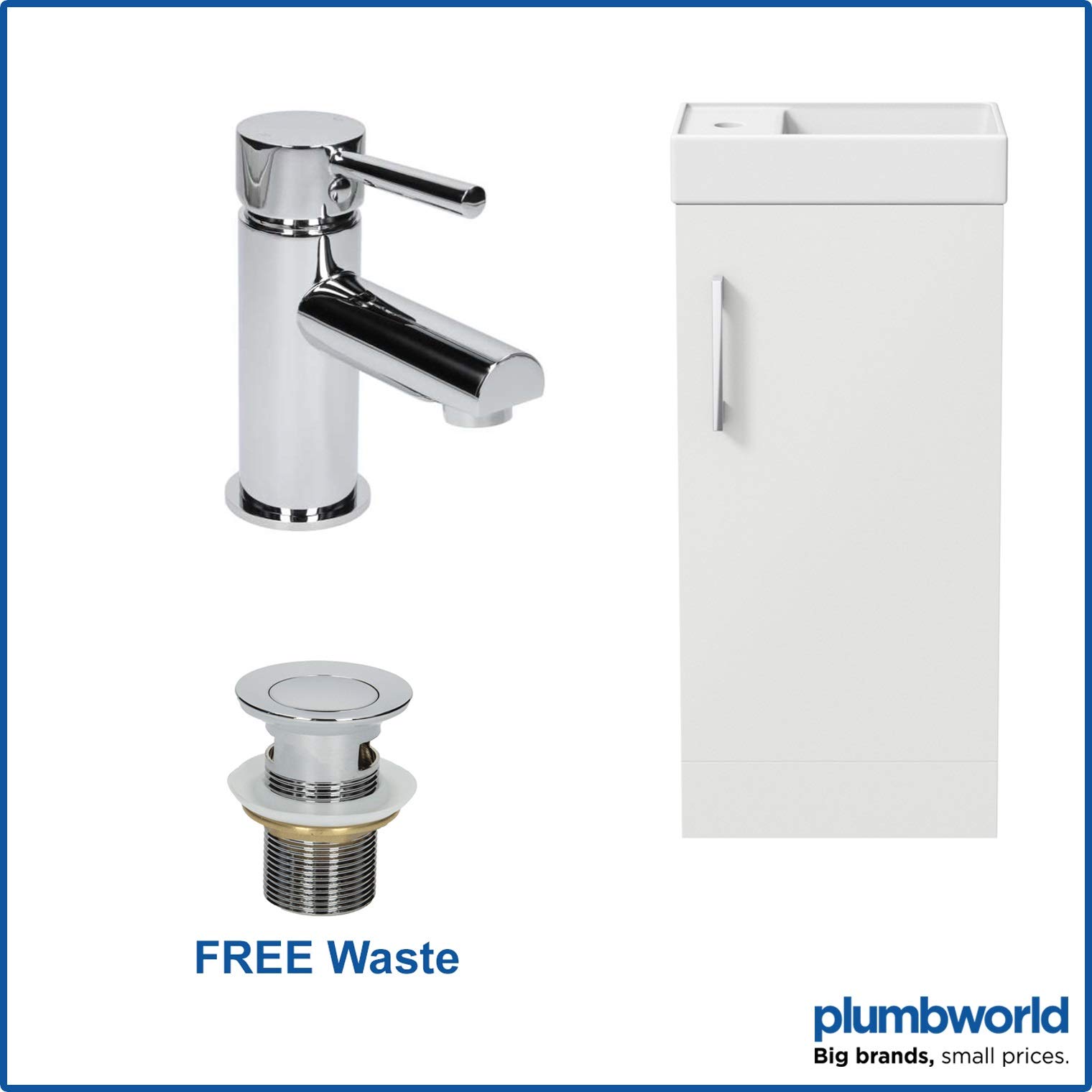 Buy Modern Bathroom Vanity Unit Basin 400mm Sink 1 Tap Hole Gloss White