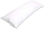 Amazon Basics Body Pillow Pillowcase with Zipper, 100% Cotton Hypoallergenic, Pillow Protector, White (55 x 21 Inches), Pillows Not Included