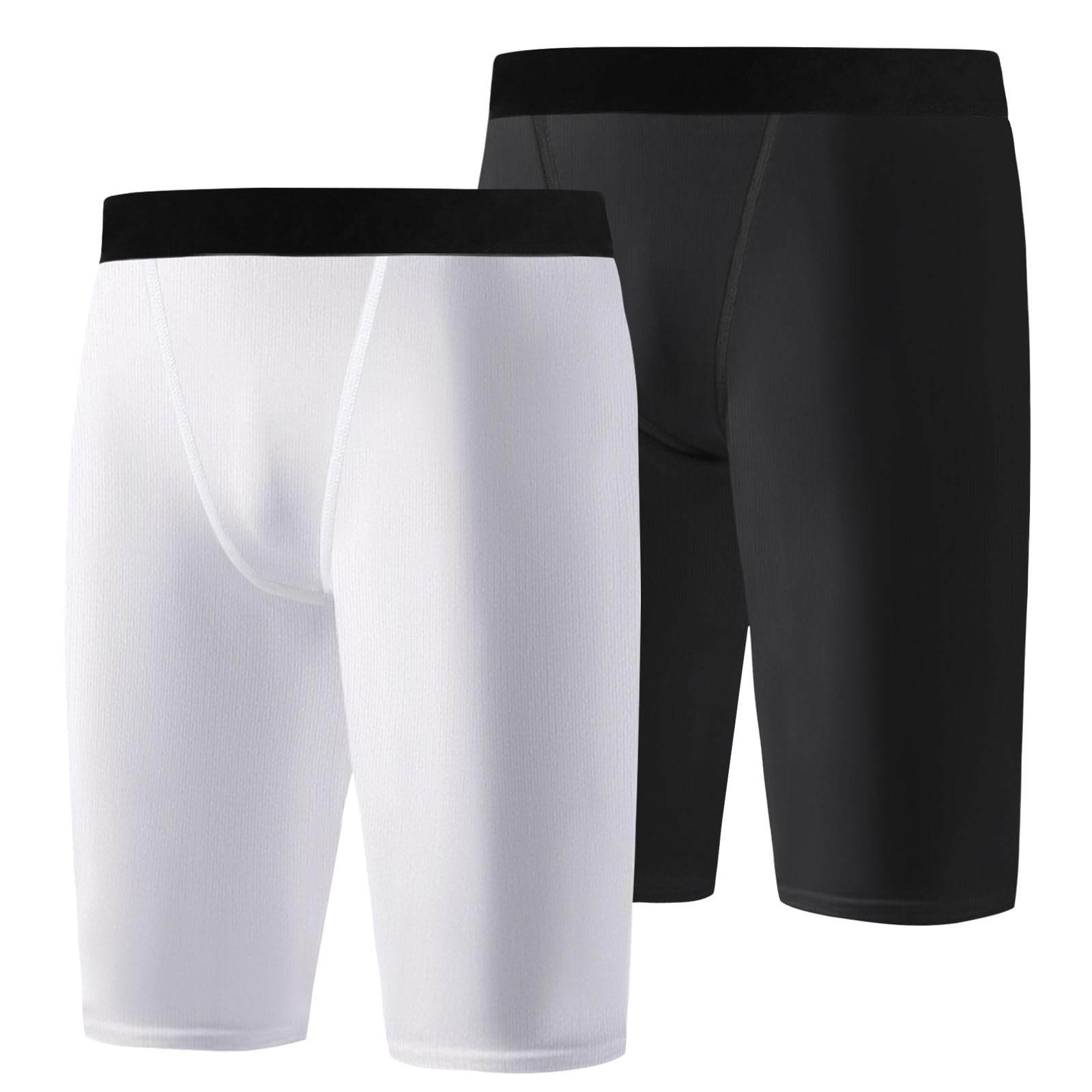 Hotfiary 2 Pack Pantaloncini a Compressione per Ragazzi, Biancheria Intima Atletica da Corsa per Bambini in Spandex, Boxer per Ragazzi Ad Asciugatura Rapida per L'allenamento di Basket 6-14 Anni