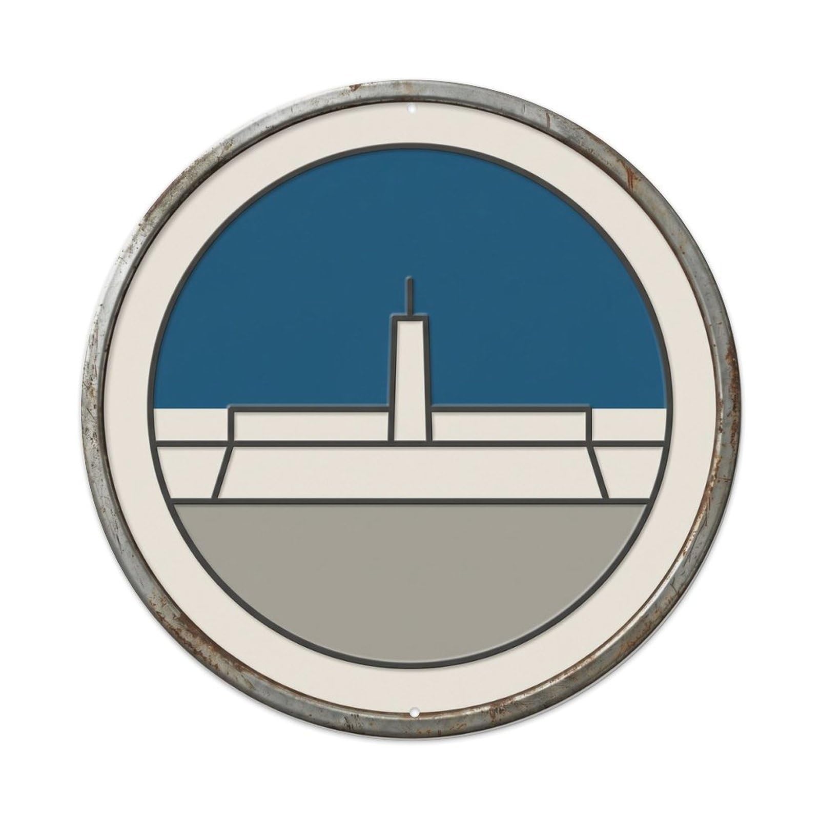 Belgrade Minimal Fortress Travel Metal Tin Sign Plaque Wall Decor for Cafe, Club, Garden Round Metal Poster 8x8Inch