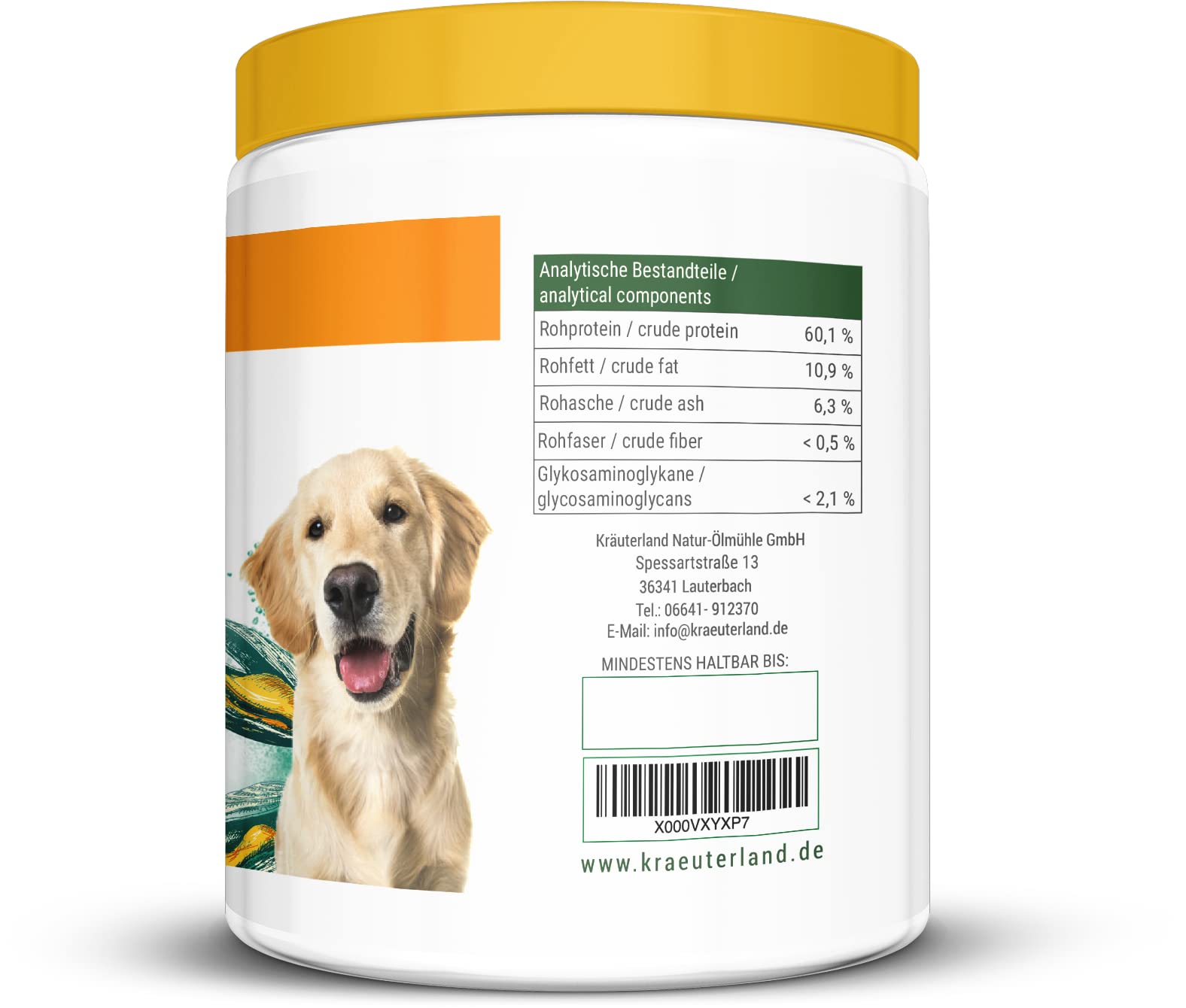 Kräuterland Grünlippmuschelpulver 500g, Hund & Katze, unterstützt die Hüft- und Gelenkfunktion, steigert die Beweglichkeit und Vitalität, naturrein ohne Zusätze, Premium Qualität in aus Neuseeland