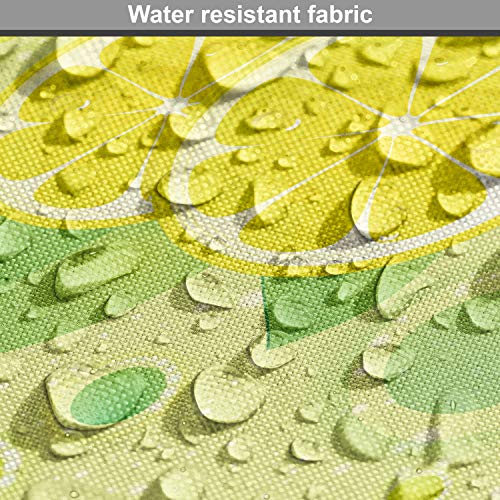 Image of Lunarable Vintage Fabric by The Yard, Lemon Lime Pattern in Retro Vintage Style Citrus Fruit Circles Natural Image, Decorative Fabric for Upholstery and Home Accents, 2 Yards, Yellow and Green