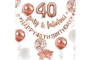Rose Gold Forty & Fabulous 40th Birthday Decorations For Women