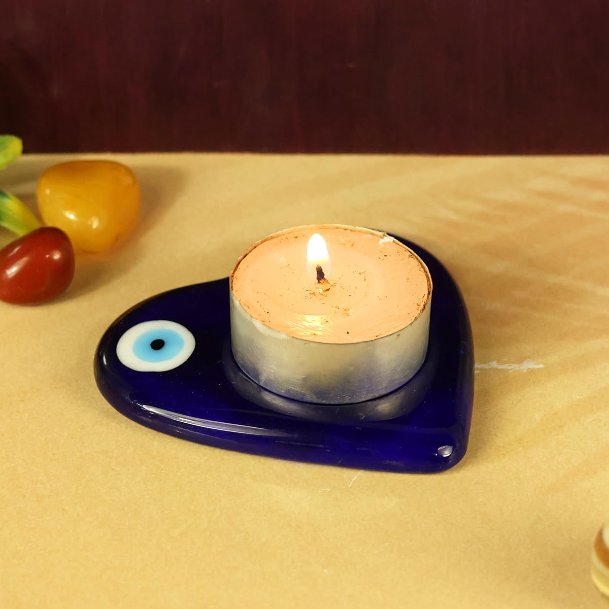 Reiki Crystal Products Evil Eye Candle Holder Heart Shape-picture-20