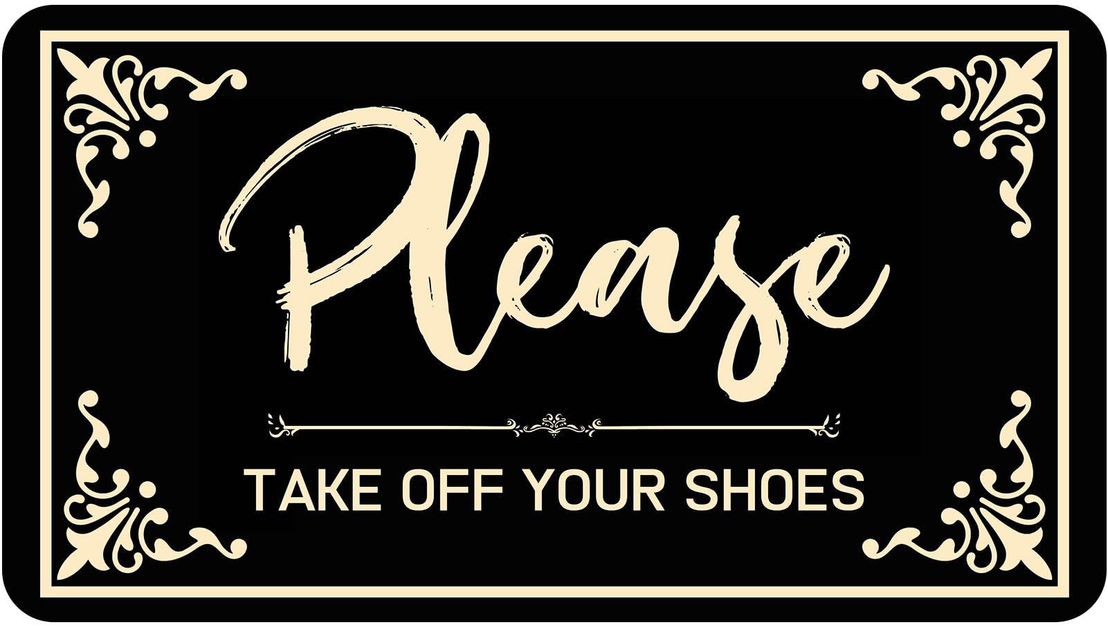 Please Take Off Your Shoes Welcome Doormat Carpet Plastic Outdoor Mat Anti-Slip Rubber Back Novelty Gift Indoor 30 X 17 Inch
