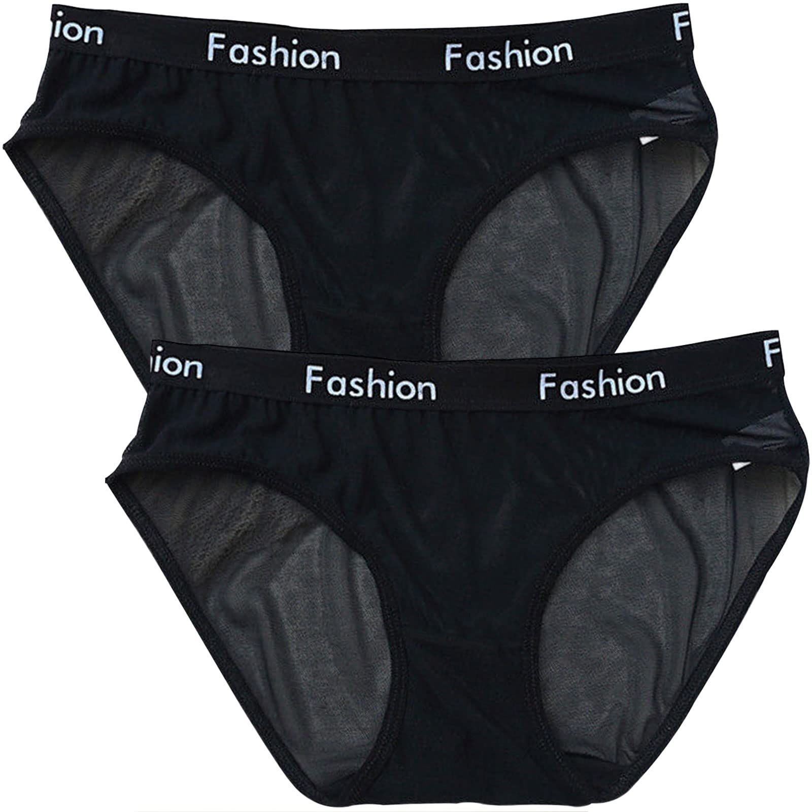 Transparent Mesh Underwear for Ladies, Mesh Panties 2-PACK