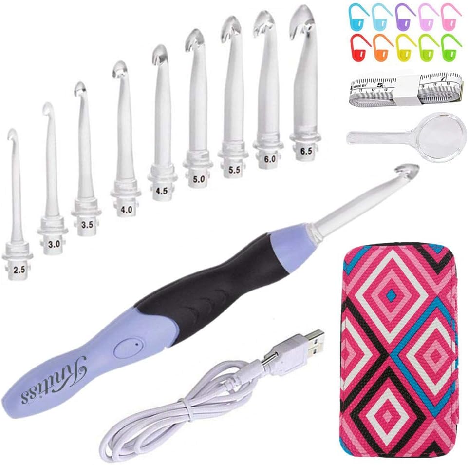 Crochet Hooks Set Light Up Crochet Hooks Rechargeable with Crochet
